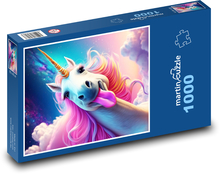 Rosafarbenes Einhorn Puzzle 1000 Teile - 60 x 46 cm