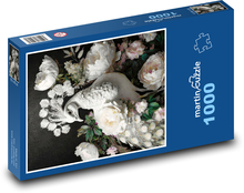 Bílý páv Puzzle 1000 - 60x46 cm