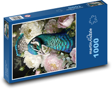 Pták - páv Puzzle 1000 dílků - 60 x 46 cm