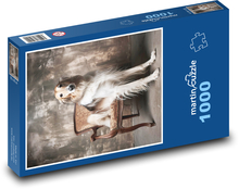 Pes sedící na křesle Puzzle 1000 dílků - 60 x 46 cm