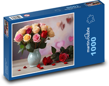 Kytice růží k Valentýnu Puzzle 1000 dílků - 60 x 46 cm
