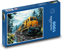 Žlutý fantasy vlak Puzzle 1000 dílků - 60 x 46 cm