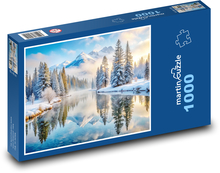 Řeka v zimě Puzzle 1000 dílků - 60 x 46 cm