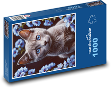 Kitten with blue eyes Puzzle 1000 pieces - 60 x 46 cm 
