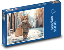 Mačka s nákupnou taškou Puzzle 1000 dielikov - 60 x 46 cm 
