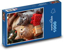 Koty - Prezenty świąteczne Puzzle 1000 elementów - 60x46 cm