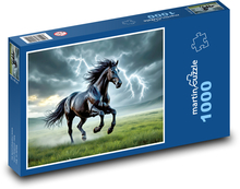 Kôň v búrke Puzzle 1000 dielikov - 60 x 46 cm 