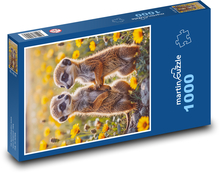 Erdmännchen in Blumen Puzzle 1000 Teile - 60 x 46 cm
