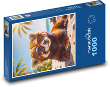 Panda červená v brýlích Puzzle 1000 dílků - 60 x 46 cm