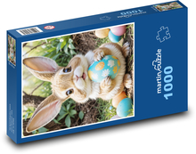Veľkonočné vajíčko a zajačik Puzzle 1000 dielikov - 60 x 46 cm 