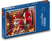 Kvety a káva Puzzle 1000 dielikov - 60 x 46 cm 