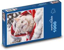 Kot na śniegu Puzzle 1000 elementów - 60x46 cm