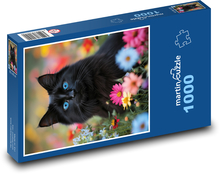 Czarny kot Puzzle 1000 elementów - 60x46 cm
