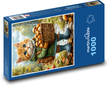 Grzybowy kot Puzzle 1000 elementów - 60x46 cm