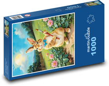 Králík - malíř Puzzle 1000 dílků - 60 x 46 cm