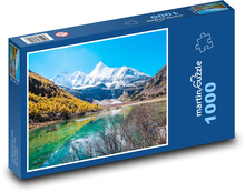 Zasněžené hory, jezero Puzzle 1000 dílků - 60 x 46 cm