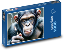 Chimpanzee with a match Puzzle 1000 pieces - 60 x 46 cm 