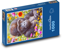 Gorilla und Blumen Puzzle 1000 Teile - 60 x 46 cm