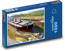 Panamský průplav s lodí Puzzle 1000 - 60x46 cm