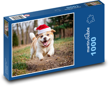 A dog in a Christmas hat Puzzle 1000 pieces - 60 x 46 cm 