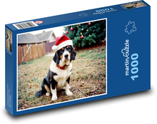 Fotka vianočného psa Puzzle 1000 dielikov - 60 x 46 cm