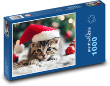 Christmas photo - kitten Puzzle 1000 pieces - 60 x 46 cm 