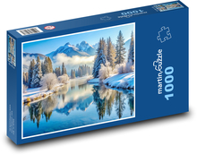 Jazero v zime Puzzle 1000 dielikov - 60 x 46 cm 