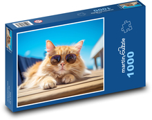 Eine Katze mit Brille Puzzle 1000 Teile - 60 x 46 cm