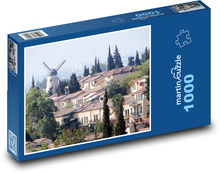 Větrný mlýn Montefiore v Jeruzalémě Puzzle 1000 - 60x46 cm