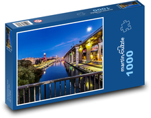 Fluss - Nachtbeleuchtung Puzzle 1000 Teile - 60 x 46 cm