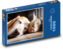 Spiaca mačka a pes Puzzle 1000 dielikov - 60 x 46 cm 