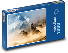 Wilki wyjące do księżyca Puzzle 1000 elementów - 60x46 cm