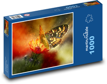 Motýľ na letnej kvetine Puzzle 1000 dielikov - 60 x 46 cm 