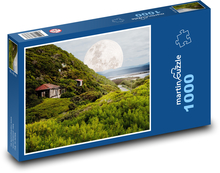 Nočná obloha - mesiac Puzzle 1000 dielikov - 60 x 46 cm 