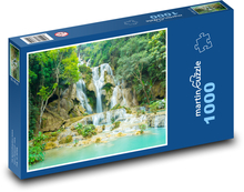 Vodopády v lese Puzzle 1000 - 60x46 cm