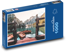 Dolomity - Itálie, jezero Puzzle 1000 dílků - 60 x 46 cm