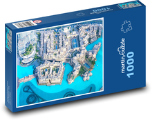 Turistické atrakcie Dubaja Puzzle 1000 dielikov - 60 x 46 cm 