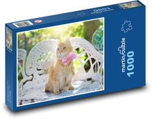 Kot z kokardką Puzzle 1000 elementów - 60x46 cm
