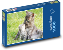 Matka mačka s mačiatkom Puzzle 1000 dielikov - 60 x 46 cm 