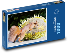 Eichhörnchen und Sonnenblume Puzzle 1000 Teile - 60 x 46 cm