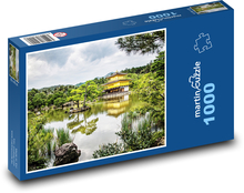 Świątynia nad jeziorem - Sanktuarium, Japonia Puzzle 1000 elementów - 60x46 cm