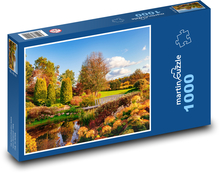 Stromy a květiny na podzim Puzzle 1000 dílků - 60 x 46 cm