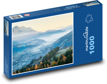 Údolý - hory, krajina Puzzle 1000 dílků - 60 x 46 cm