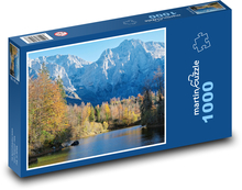 Podzim - jezero, hory Puzzle 1000 dílků - 60 x 46 cm
