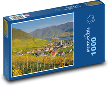 Vineyards - village, river Puzzle 1000 pieces - 60 x 46 cm 