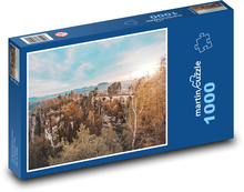 Nemecko - Bastei, skalné útvary Puzzle 1000 dielikov - 60 x 46 cm 