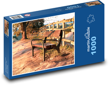 Lavička - západ slnka Puzzle 1000 dielikov - 60 x 46 cm 