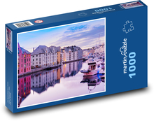 Norsko - přístav Puzzle 1000 dílků - 60 x 46 cm