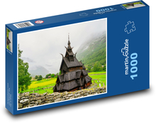 Nórsko - Historický kostol Puzzle 1000 dielikov - 60 x 46 cm 