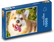 Corgi-Hund mit herausragender Zunge Puzzle 1000 Teile - 60 x 46 cm